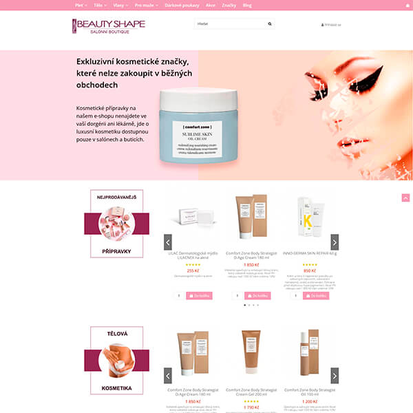 Интернет-магазин косметики Beautyshape класса люкс в Праге